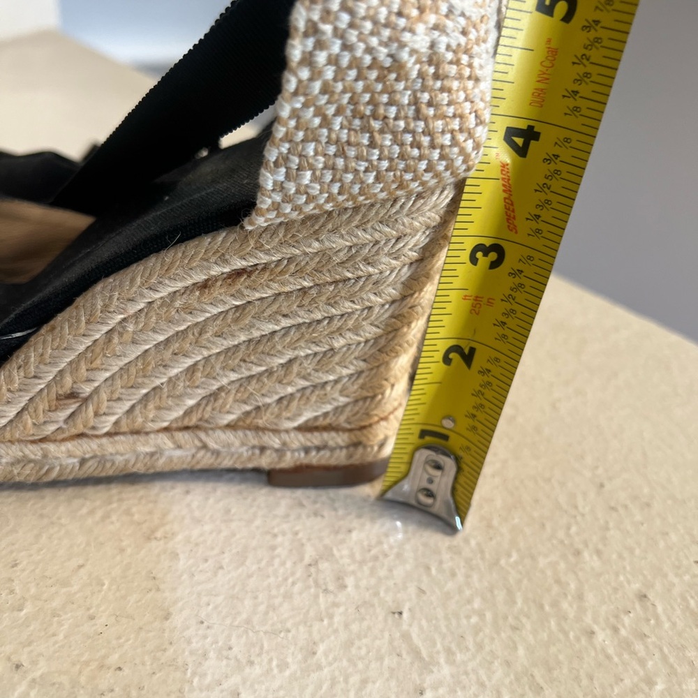 Christian Louboutin Espadrille Wedge Heels Black sandals Size 39/8 - Picture 9 of 14
